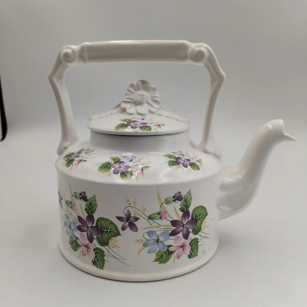 Arthur Wood England Violets Teapot‎ Floral Ceramic Tea Pot Vintage 6344 2-Cup